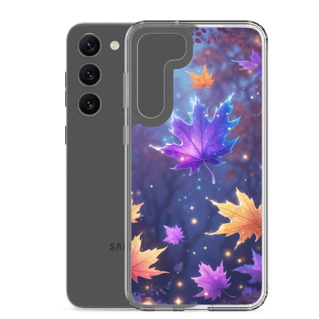 Autumn Leaves Glow Clear Case for Samsung Galaxy S23 Plus – Magical Nature Protective Cover