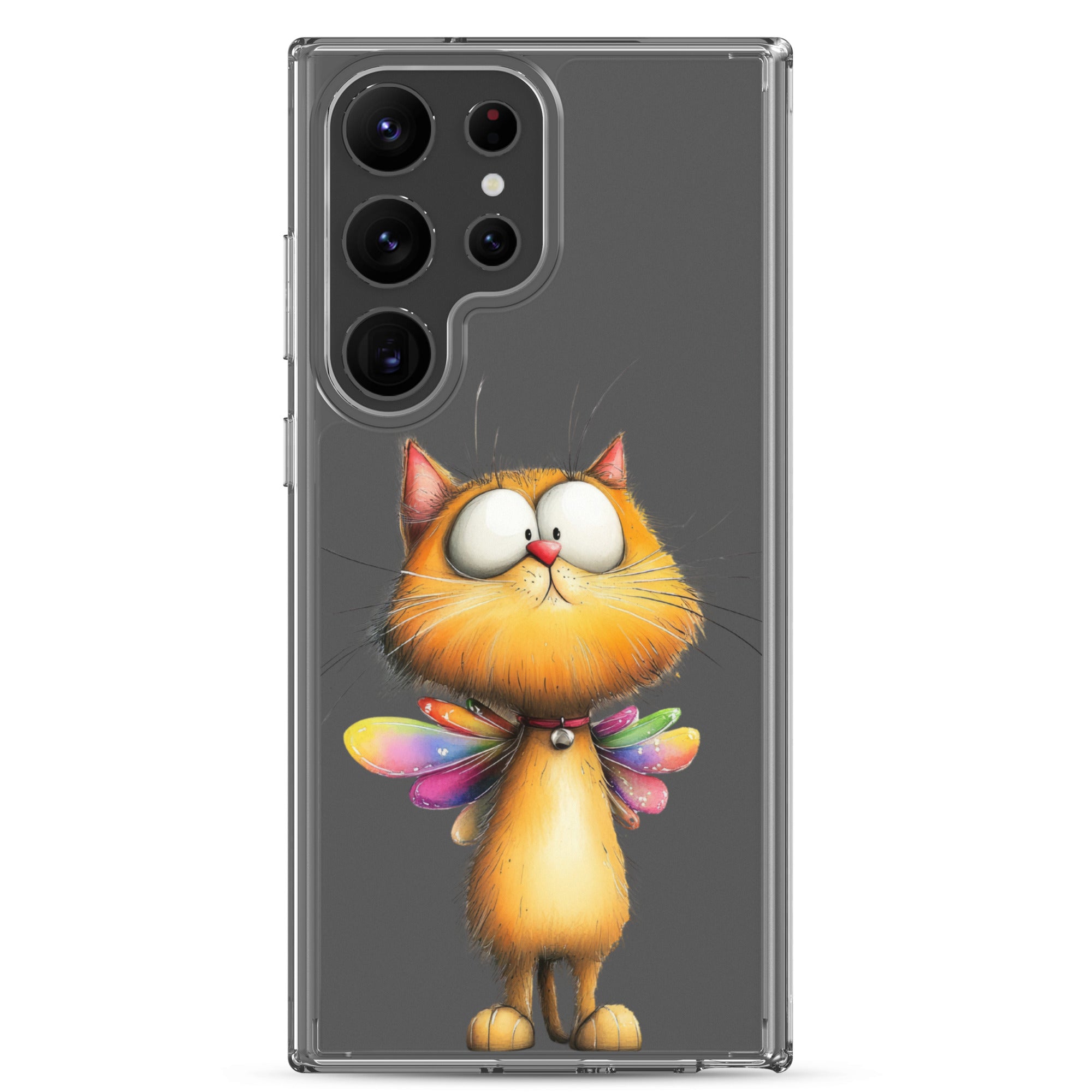 Whimsical Fairy Cat Clear Case for Samsung Galaxy S23 Ultra – Playful Fantasy Protective Cover