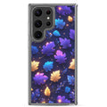 Glowing Autumn Leaves Clear Case for Samsung Galaxy S23 Ultra – Colorful Night Nature Protective Cover
