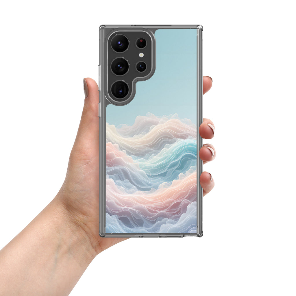 Abstract Pastel Waves Dream Clear Case for Samsung Galaxy S23 Ultra – Soft Minimalist Protective Cover