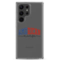 American Nurse Typography Clear Case for Samsung Galaxy S23 Ultra – Patriotic Profession Protective Cover