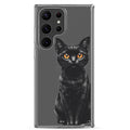 Black Cat Clear Case for Samsung Galaxy S23 Ultra – Elegant Minimal Protective Cover