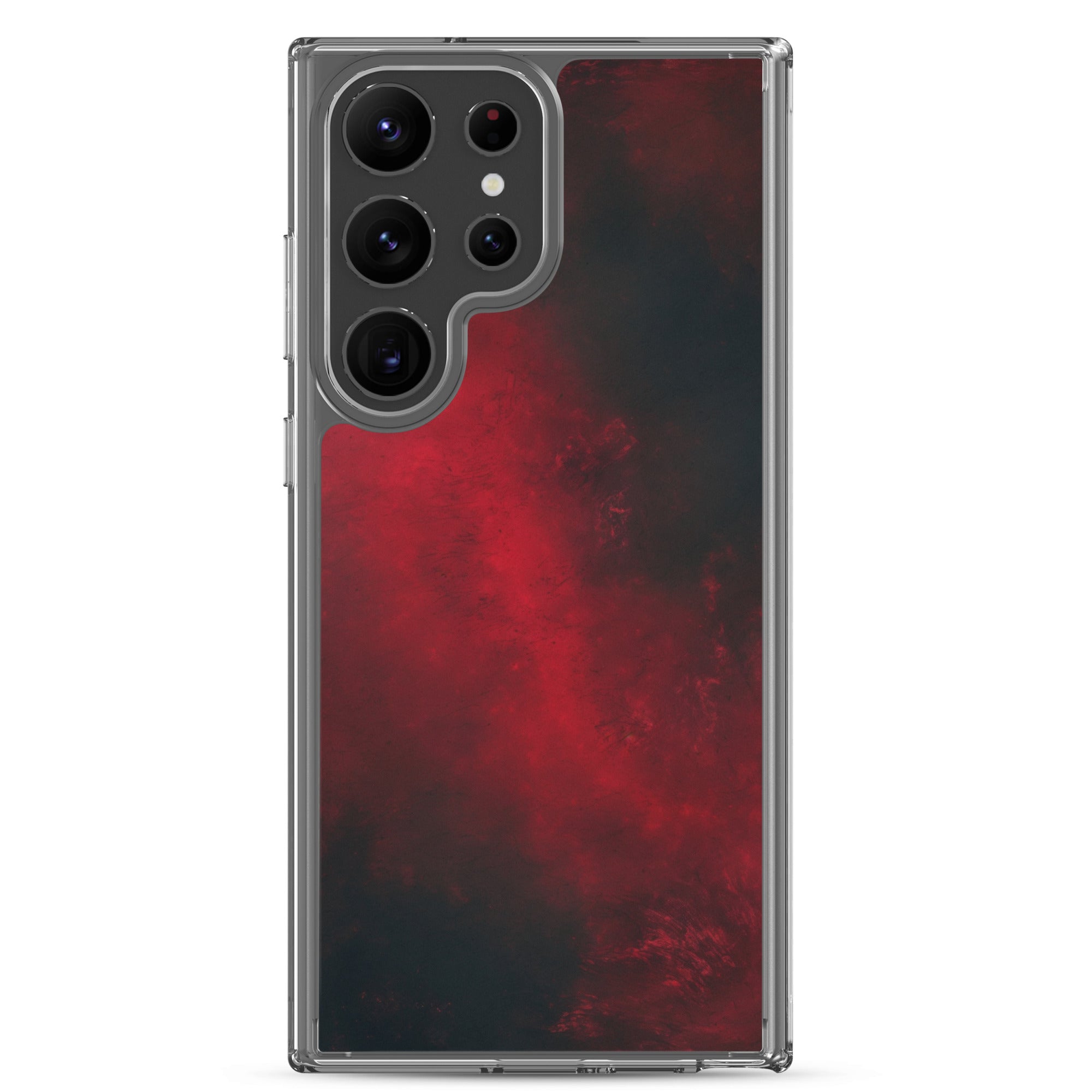 Dark Red Abstract Clear Case for Samsung Galaxy S23 Ultra – Minimalist Textured Protective Cover