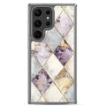 Golden Harlequin Damask Clear Case for Samsung Galaxy S23 Ultra – Elegant Geometric Gold Pattern Protective Cover