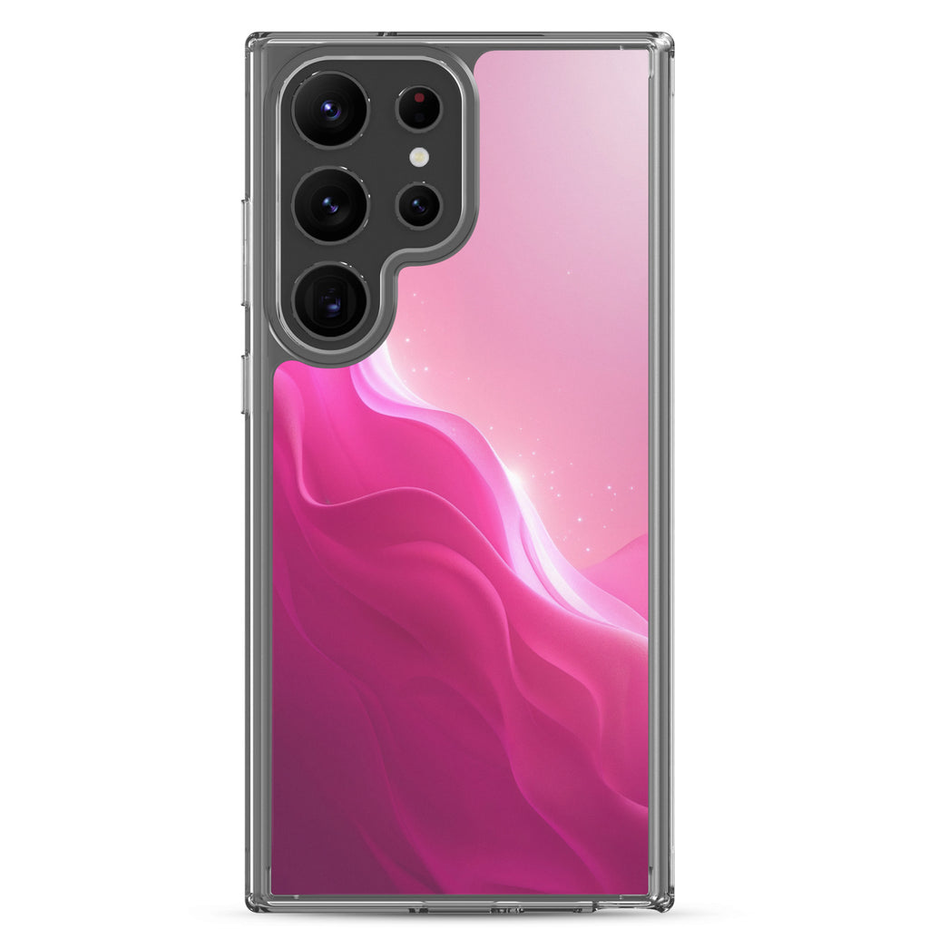 Pink Gradient Waves Dream Clear Case for Samsung Galaxy S23 Ultra – Minimal Abstract Protective Cover