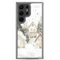 Snowy Winter Village Clear Case for Samsung Galaxy S23 Ultra – Cozy Holiday Protective Cover