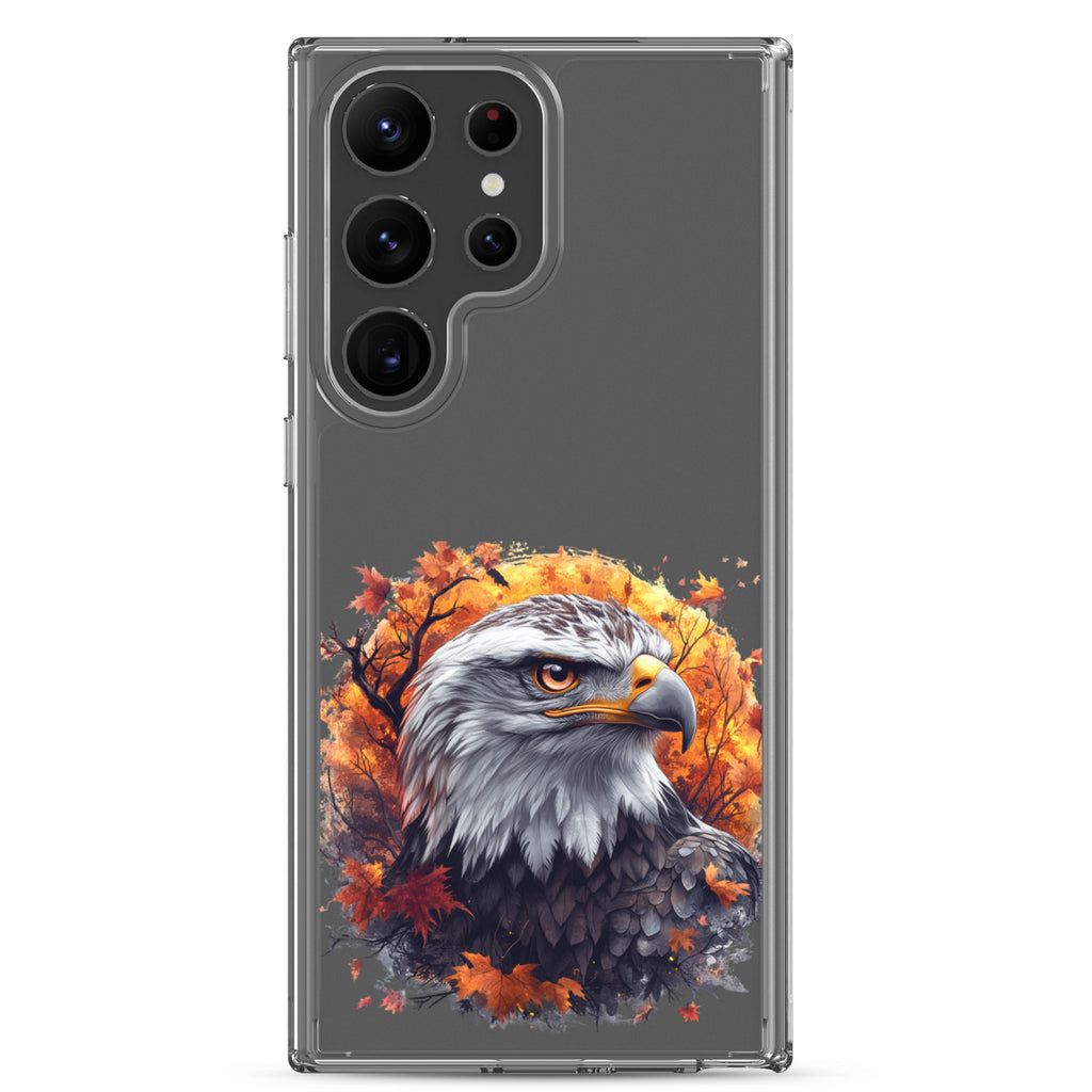 Autumn Eagle Clear Case for Samsung Galaxy S23 Ultra – Artistic Wildlife Protective Cover
