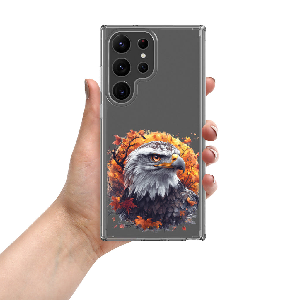 Autumn Eagle Clear Case for Samsung Galaxy S23 Ultra – Artistic Wildlife Protective Cover
