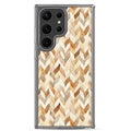 Warm Knit Pattern Clear Case for Samsung Galaxy S23 Ultra – Neutral Woven Texture Protective Cover
