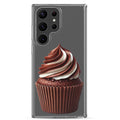 Chocolate Swirl Cupcake Clear Case for Samsung Galaxy S23 Ultra – Dessert-Inspired Protective Cover