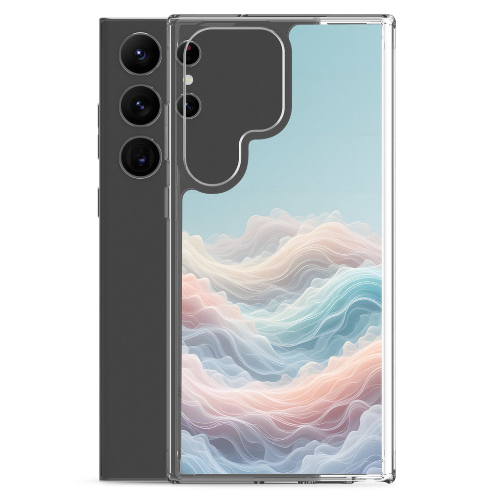 Abstract Pastel Waves Dream Clear Case for Samsung Galaxy S23 Ultra – Soft Minimalist Protective Cover