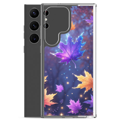 Autumn Leaves Glow Clear Case for Samsung Galaxy S23 Ultra – Magical Nature Protective Cover