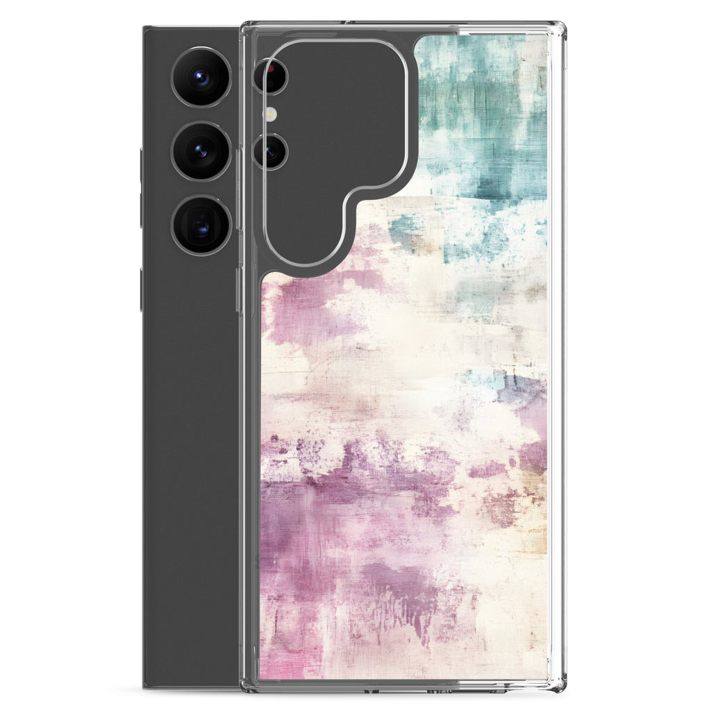 Soft Abstract Pastel Clear Case for Samsung Galaxy S23 Ultra – Modern Watercolor Protective Cover