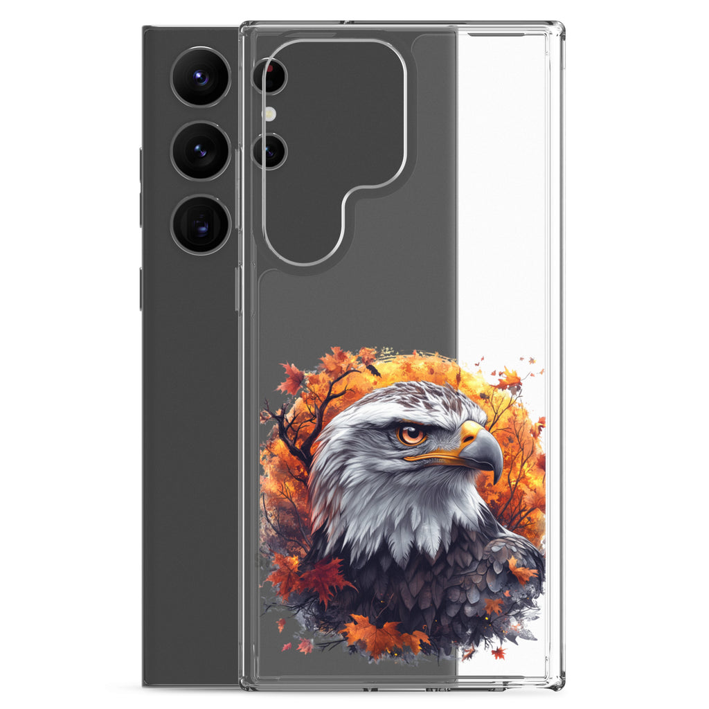 Autumn Eagle Clear Case for Samsung Galaxy S23 Ultra – Artistic Wildlife Protective Cover