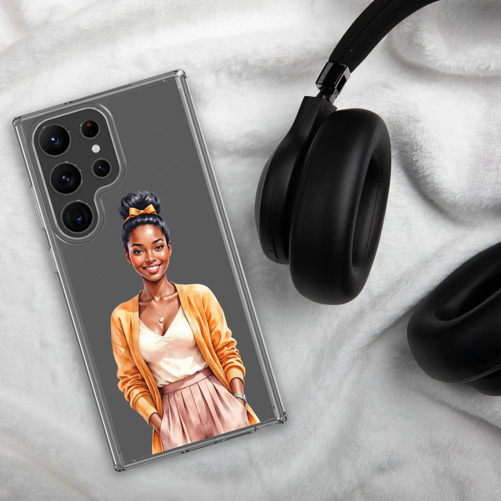 Elegant Portrait Clear Case for Samsung Galaxy S23 Ultra – Minimalist Fashion Protective Cover