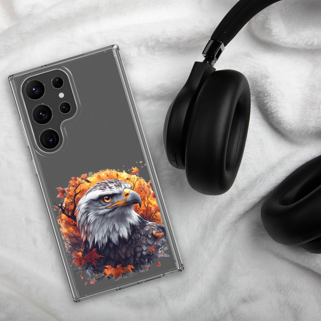 Autumn Eagle Clear Case for Samsung Galaxy S23 Ultra – Artistic Wildlife Protective Cover