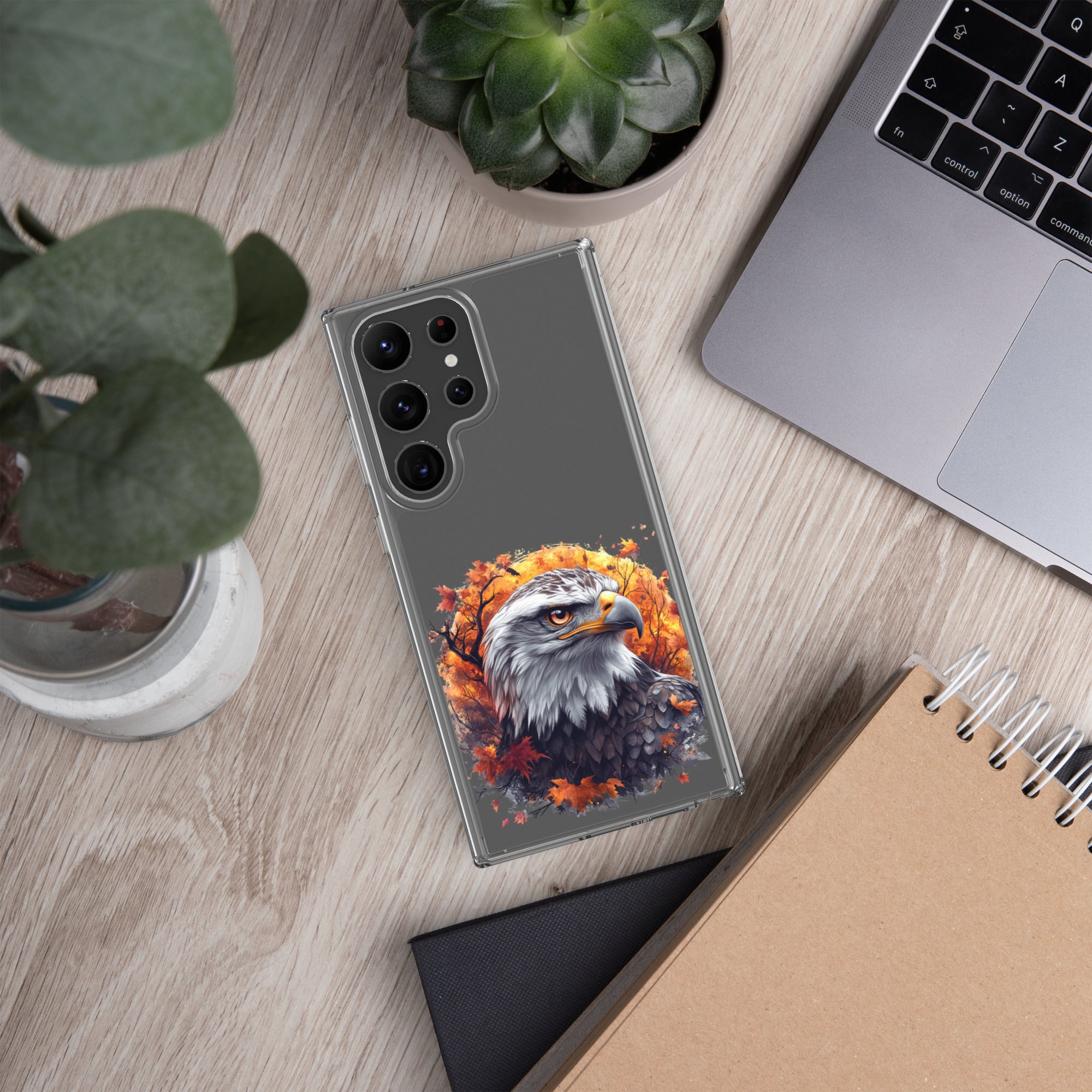 Autumn Eagle Clear Case for Samsung Galaxy S23 Ultra – Artistic Wildlife Protective Cover