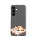 Sleeping Ginger Cat Clear Case for Samsung Galaxy S24 – Cozy Minimal Animal Protective Cover