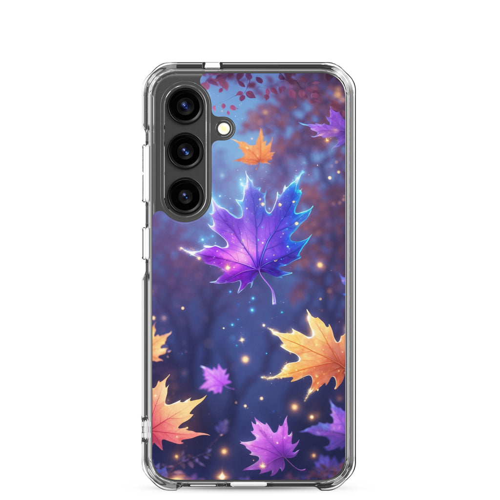 Autumn Leaves Glow Clear Case for Samsung Galaxy S24 – Magical Nature Protective Cover