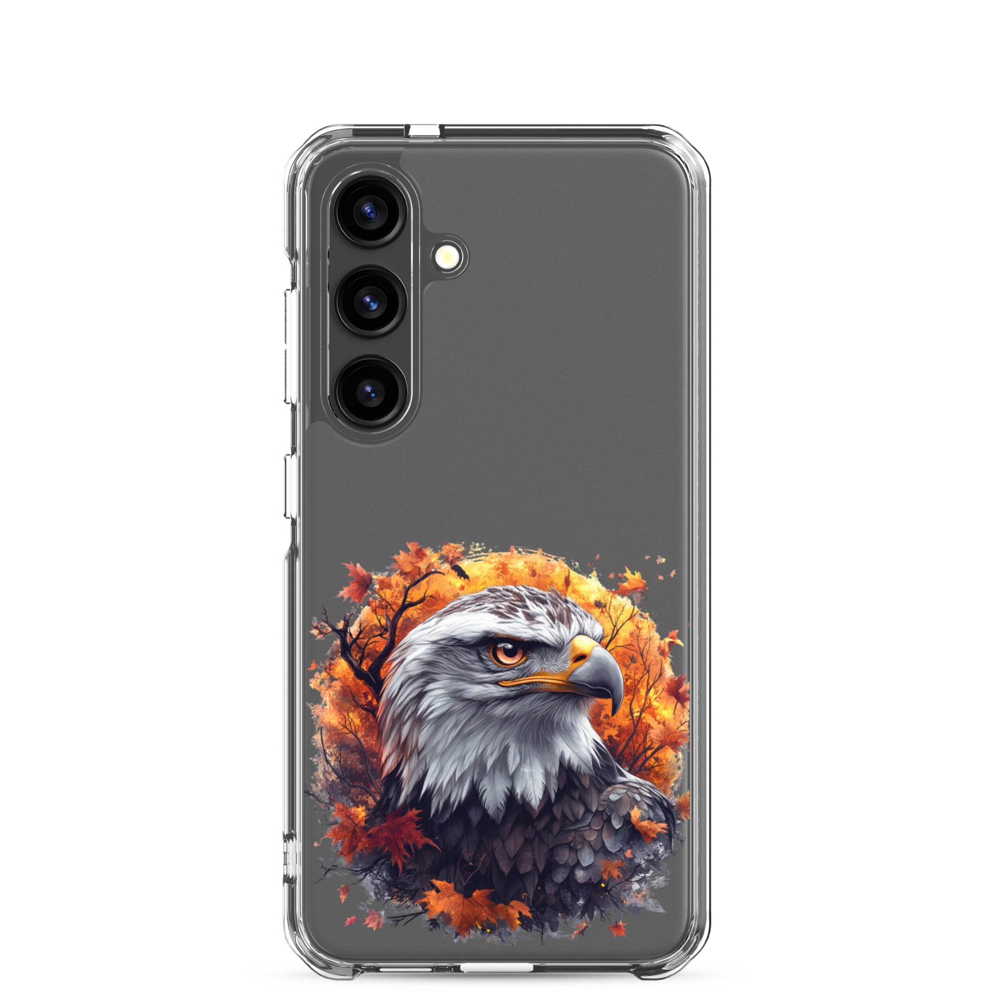 Autumn Eagle Clear Case for Samsung Galaxy S24 – Artistic Wildlife Protective Cover