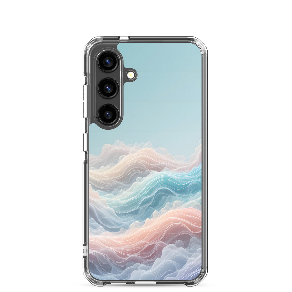 Abstract Pastel Waves Dream Clear Case for Samsung Galaxy S24 – Soft Minimalist Protective Cover