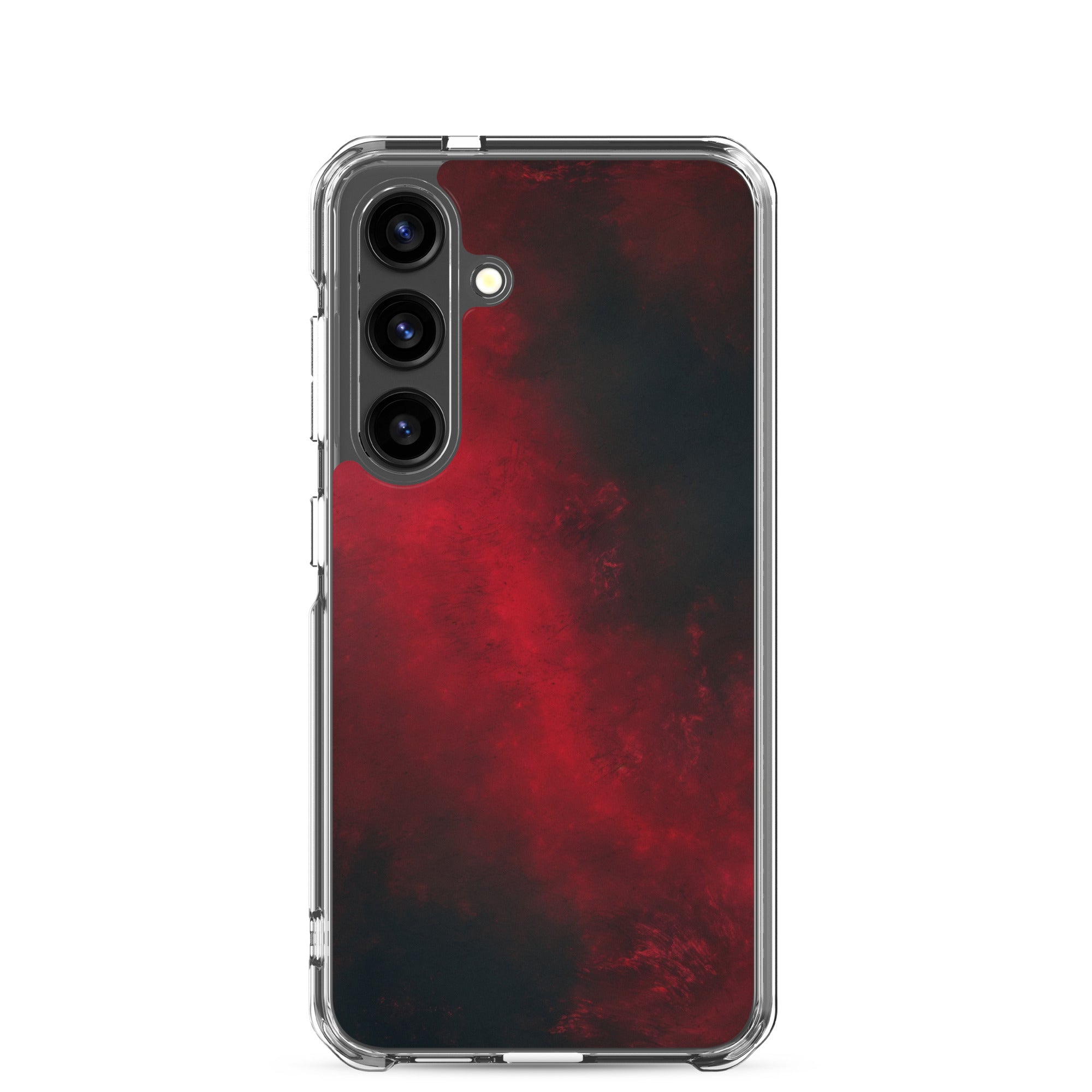 Dark Red Abstract Clear Case for Samsung Galaxy S24 – Minimalist Textured Protective Cover