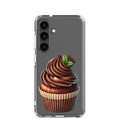 Chocolate Cupcake Clear Case for Samsung Galaxy S24 – Sweet Dessert Art Protective Cover