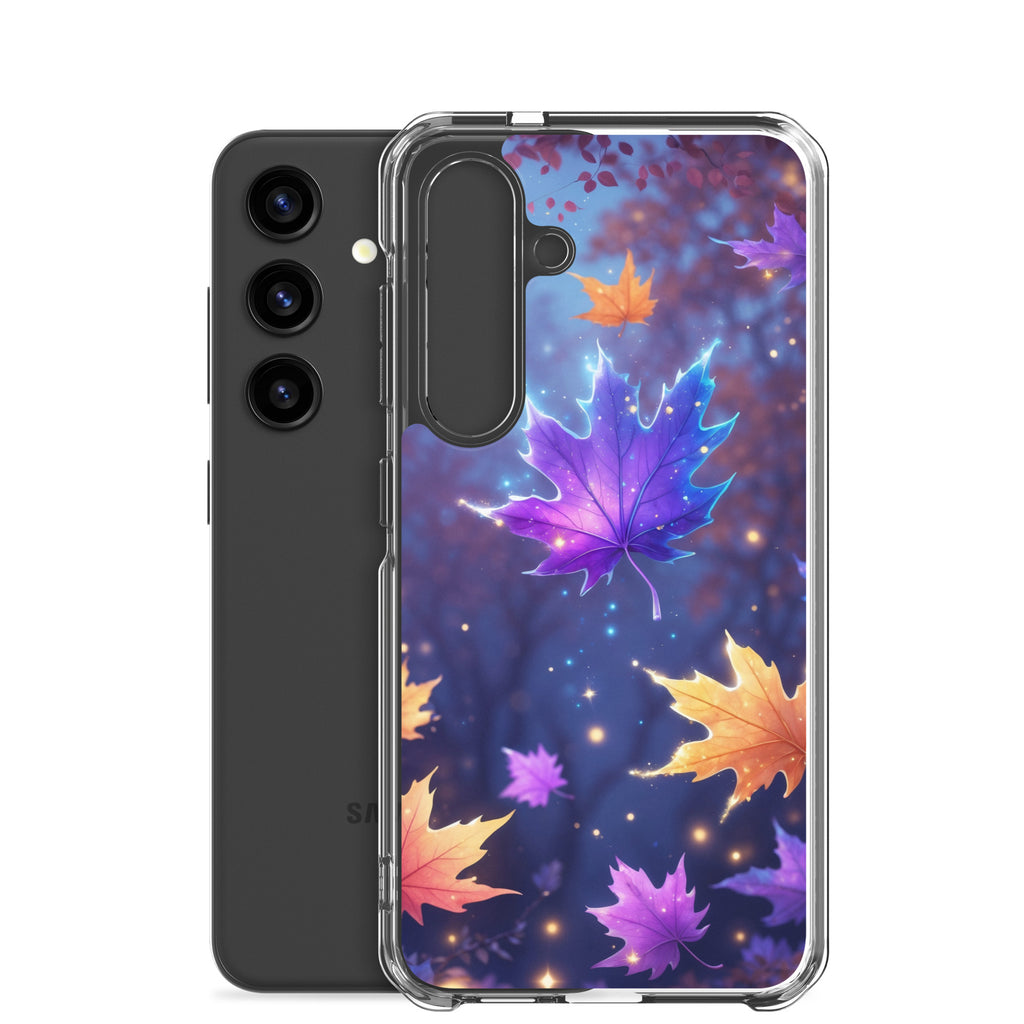 Autumn Leaves Glow Clear Case for Samsung Galaxy S24 – Magical Nature Protective Cover