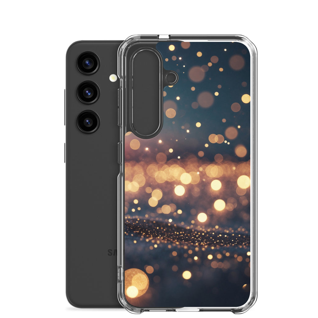 Golden Bokeh Lights Clear Case for Samsung Galaxy S24 – Elegant Glow Protective Cover