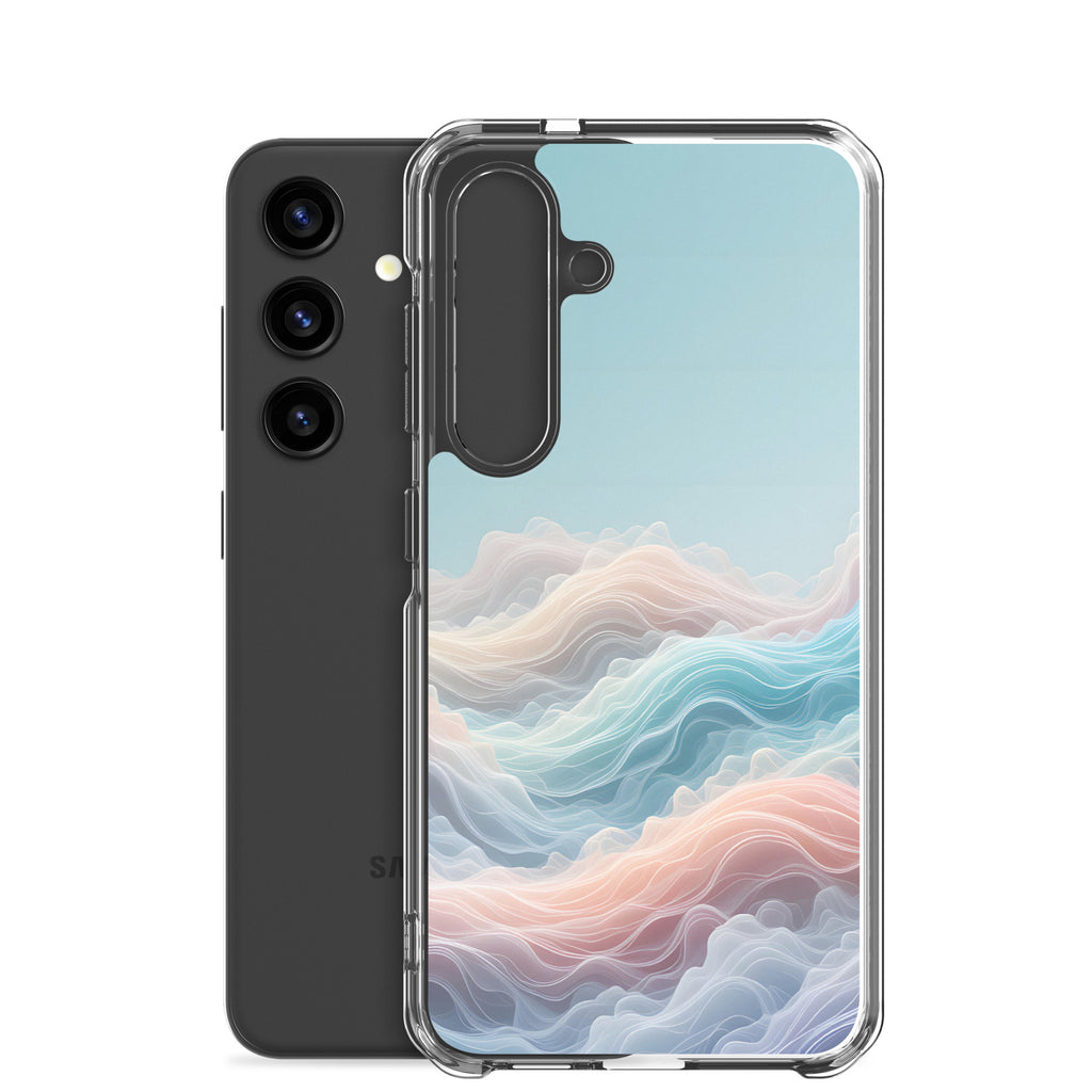 Abstract Pastel Waves Dream Clear Case for Samsung Galaxy S24 – Soft Minimalist Protective Cover