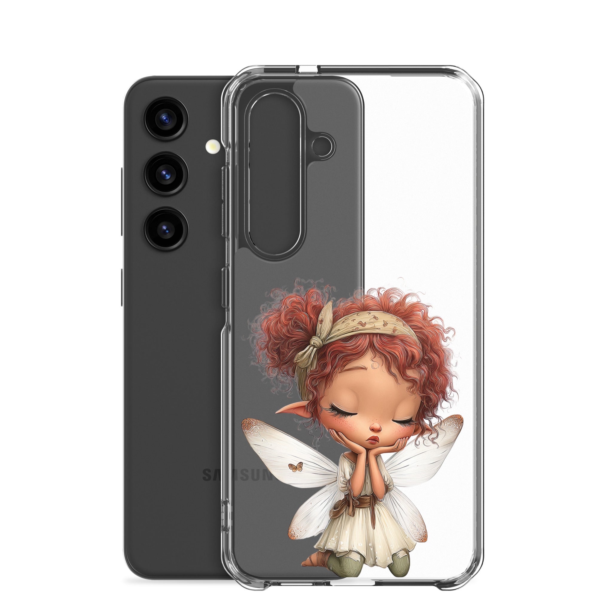 Dreamy Fairy Clear Case for Samsung Galaxy S24 – Whimsical Fantasy Art Protective Cover