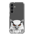 White Owl Illustration Clear Case for Samsung Galaxy S24 Plus – Minimal Wildlife Protective Cover