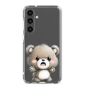 Cute Angry Bear Clear Case for Samsung Galaxy S24 Plus – Playful Cartoon Protective Cover