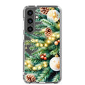 Christmas Pine Branches Clear Case for Samsung Galaxy S24 Plus – Festive Winter Protective Cover