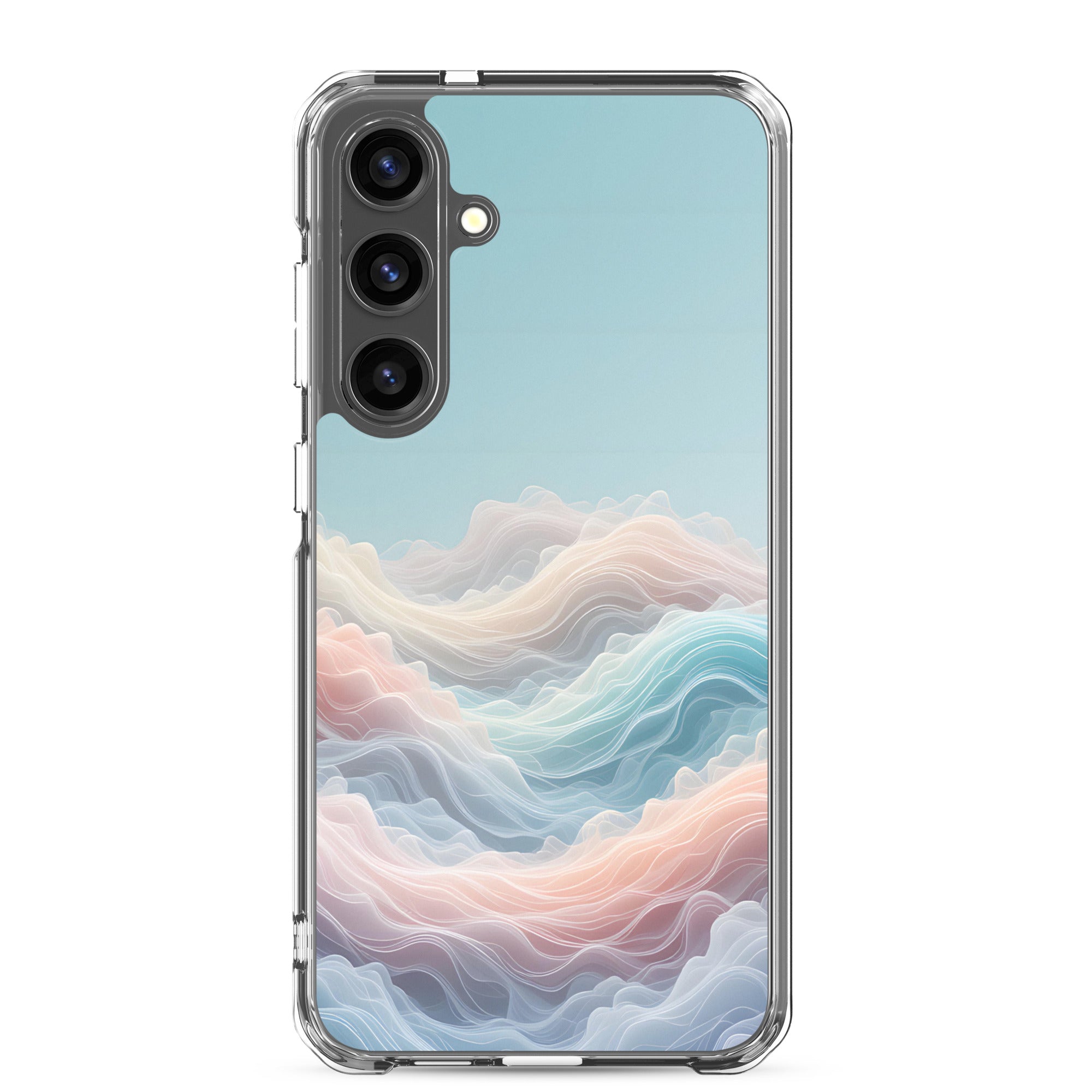 Abstract Pastel Waves Dream Clear Case for Samsung Galaxy S24 Plus – Soft Minimalist Protective Cover
