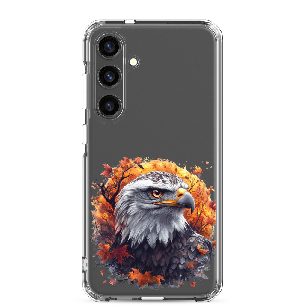 Autumn Eagle Clear Case for Samsung Galaxy S24 Plus – Artistic Wildlife Protective Cover