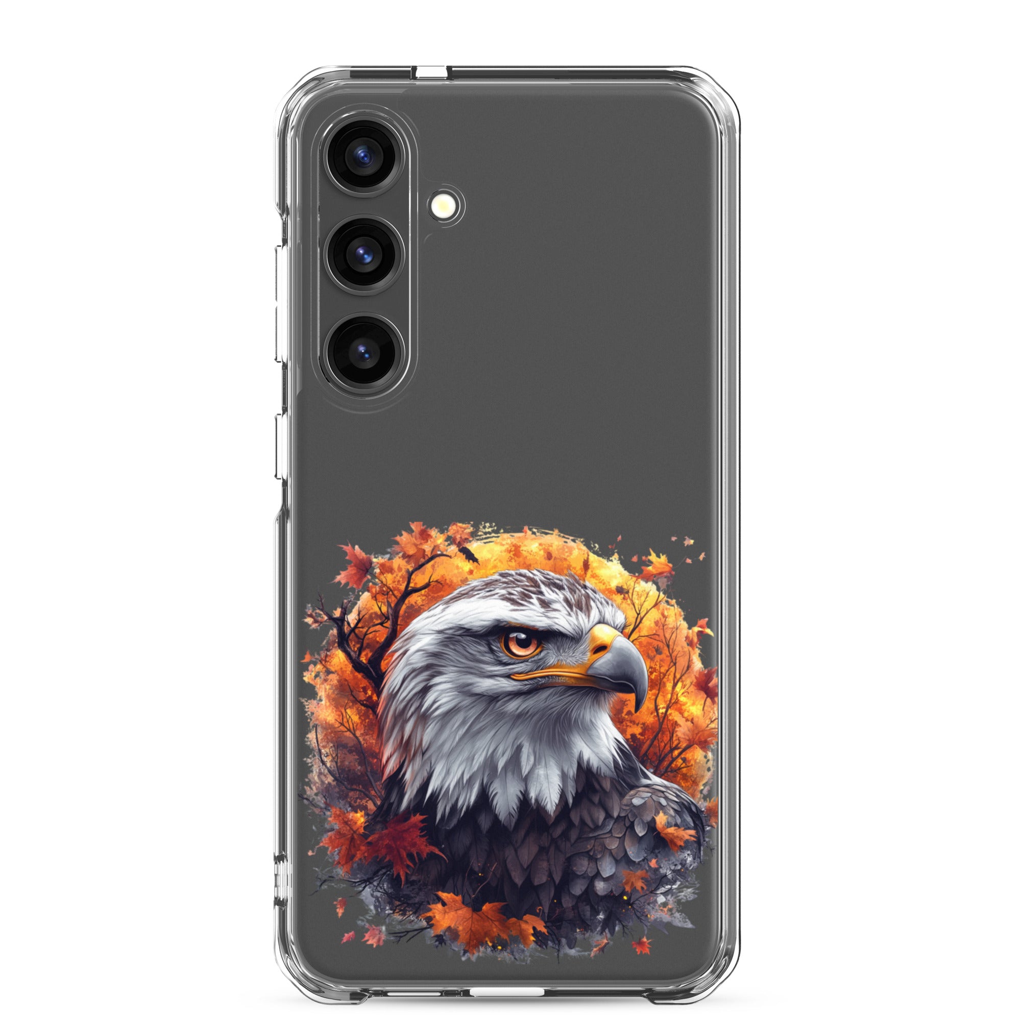 Autumn Eagle Clear Case for Samsung Galaxy S24 Plus – Artistic Wildlife Protective Cover