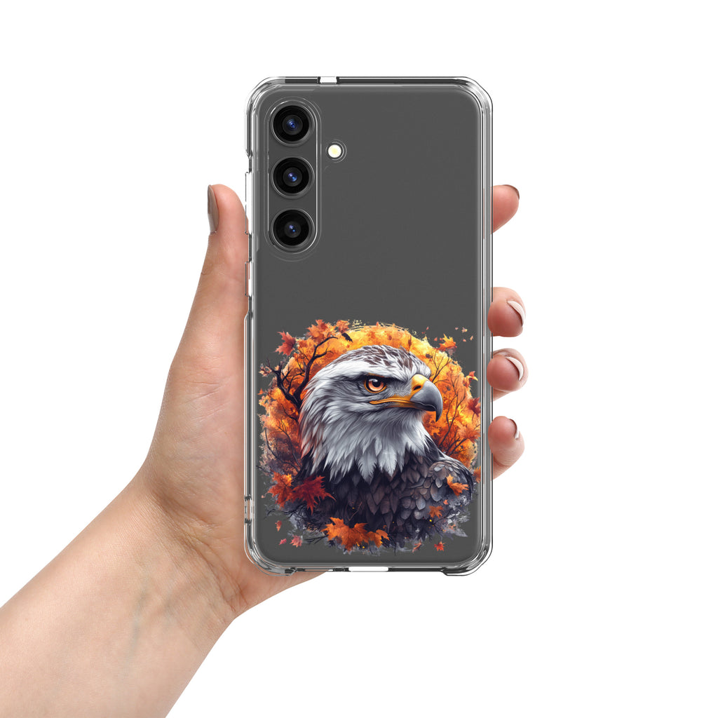 Autumn Eagle Clear Case for Samsung Galaxy S24 Plus – Artistic Wildlife Protective Cover