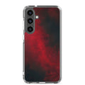 Dark Red Abstract Clear Case for Samsung Galaxy S24 Ultra – Minimalist Textured Protective Cover