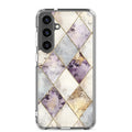 Golden Harlequin Damask Clear Case for Samsung Galaxy S24 Plus – Elegant Geometric Gold Pattern Protective Cover