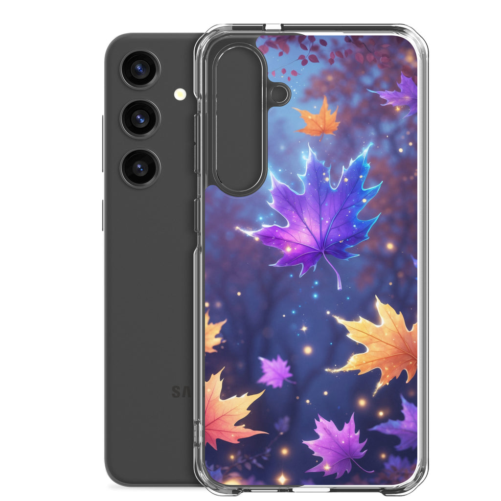 Autumn Leaves Glow Clear Case for Samsung Galaxy S24 Plus – Magical Nature Protective Cover