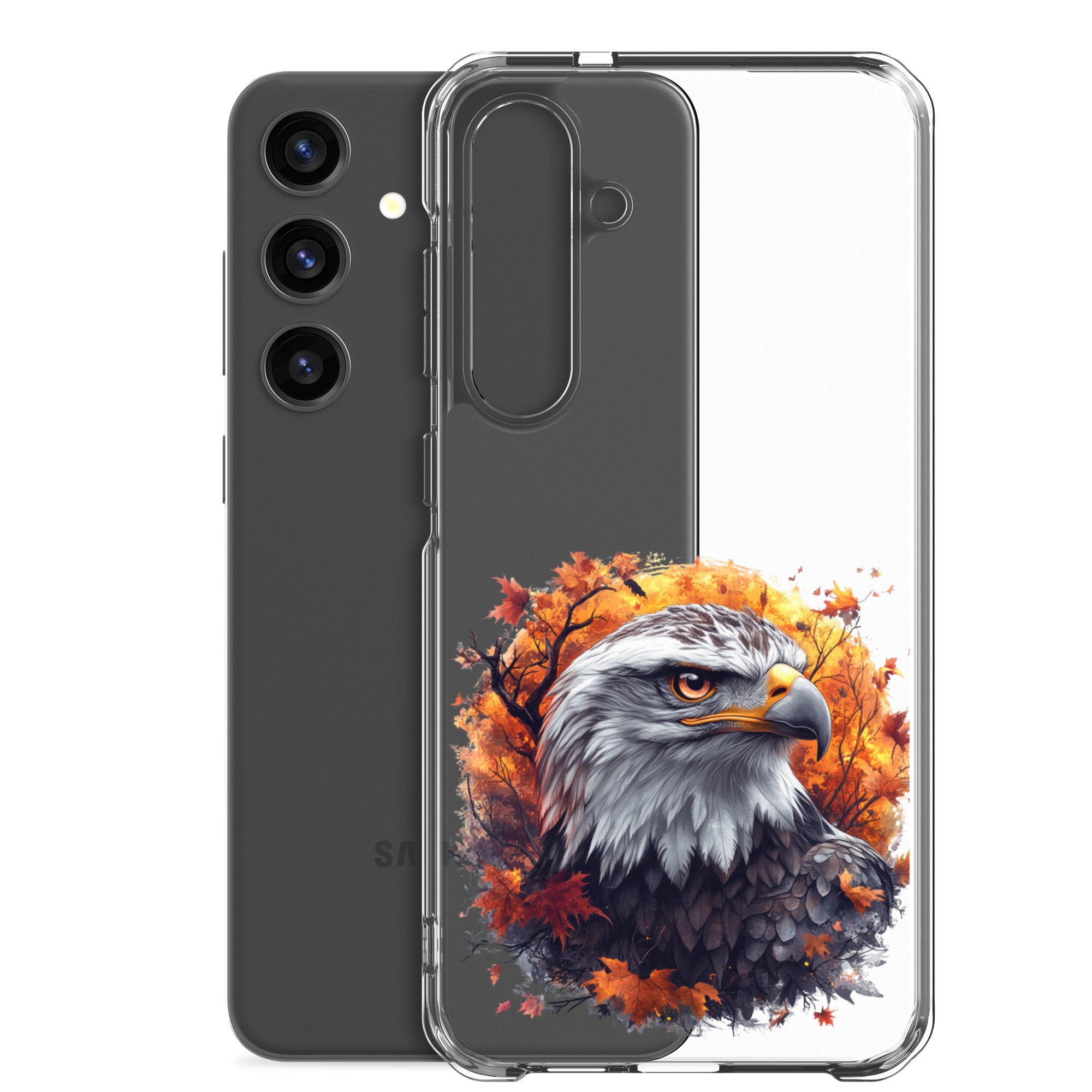 Autumn Eagle Clear Case for Samsung Galaxy S24 Plus – Artistic Wildlife Protective Cover