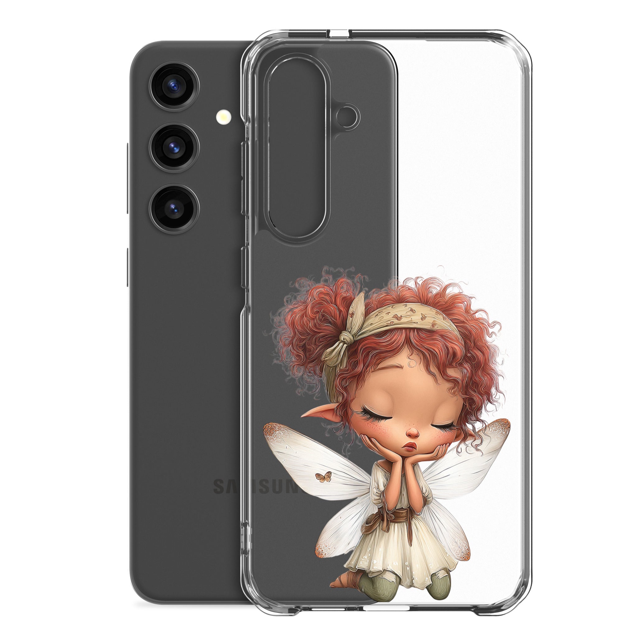 Dreamy Fairy Clear Case for Samsung Galaxy S24 Plus – Whimsical Fantasy Art Protective Cover