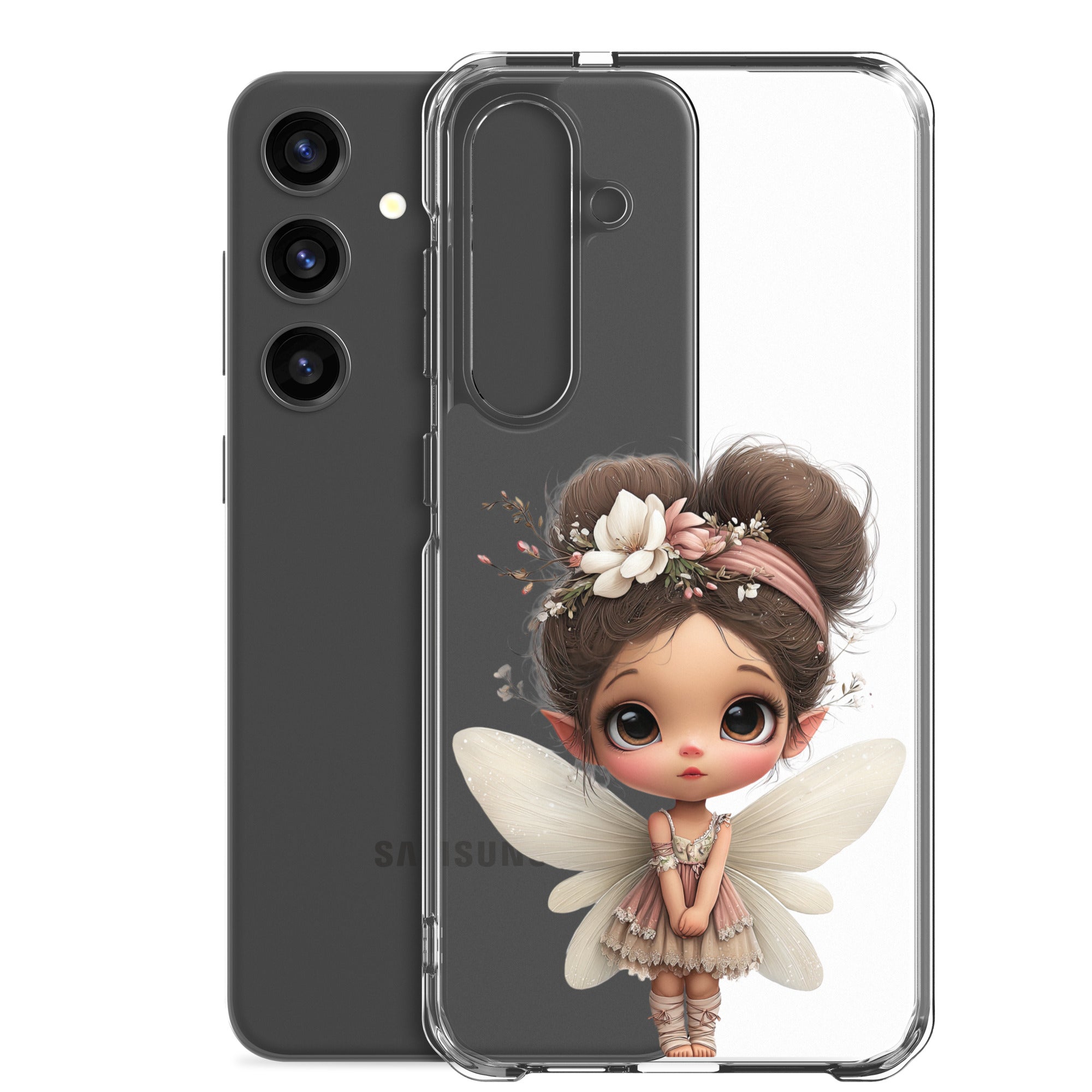 Whimsical Fairy Clear Case for Samsung Galaxy S24 Plus – Cute Fantasy Character Protective Cover