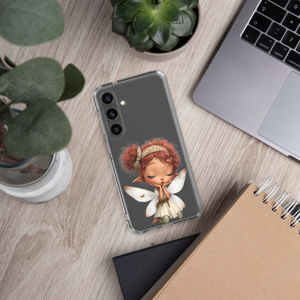 Whimsical Fairy Clear Case for Samsung Galaxy S24 Plus – Whimsical Fantasy Art Protective Cover