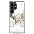 Snowy Winter Village Clear Case for Samsung Galaxy S24 Ultra – Cozy Holiday Protective Cover