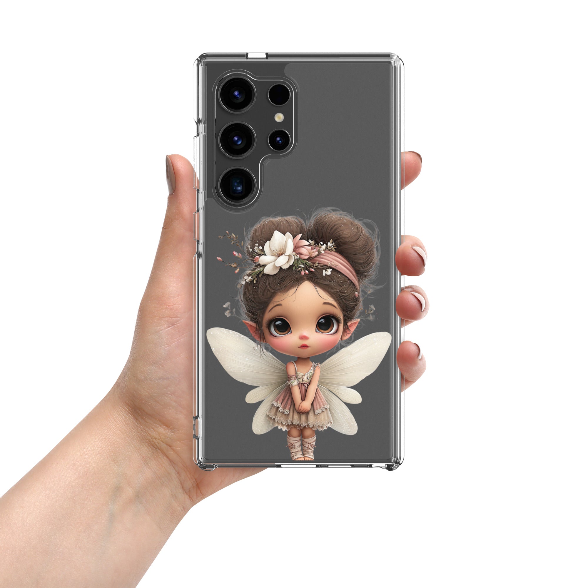Whimsical Fairy Clear Case for Samsung Galaxy S24 Ultra – Cute Fantasy Character Protective Cover