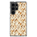 Warm Knit Pattern Clear Case for Samsung Galaxy S24 Ultra – Neutral Woven Texture Protective Cover