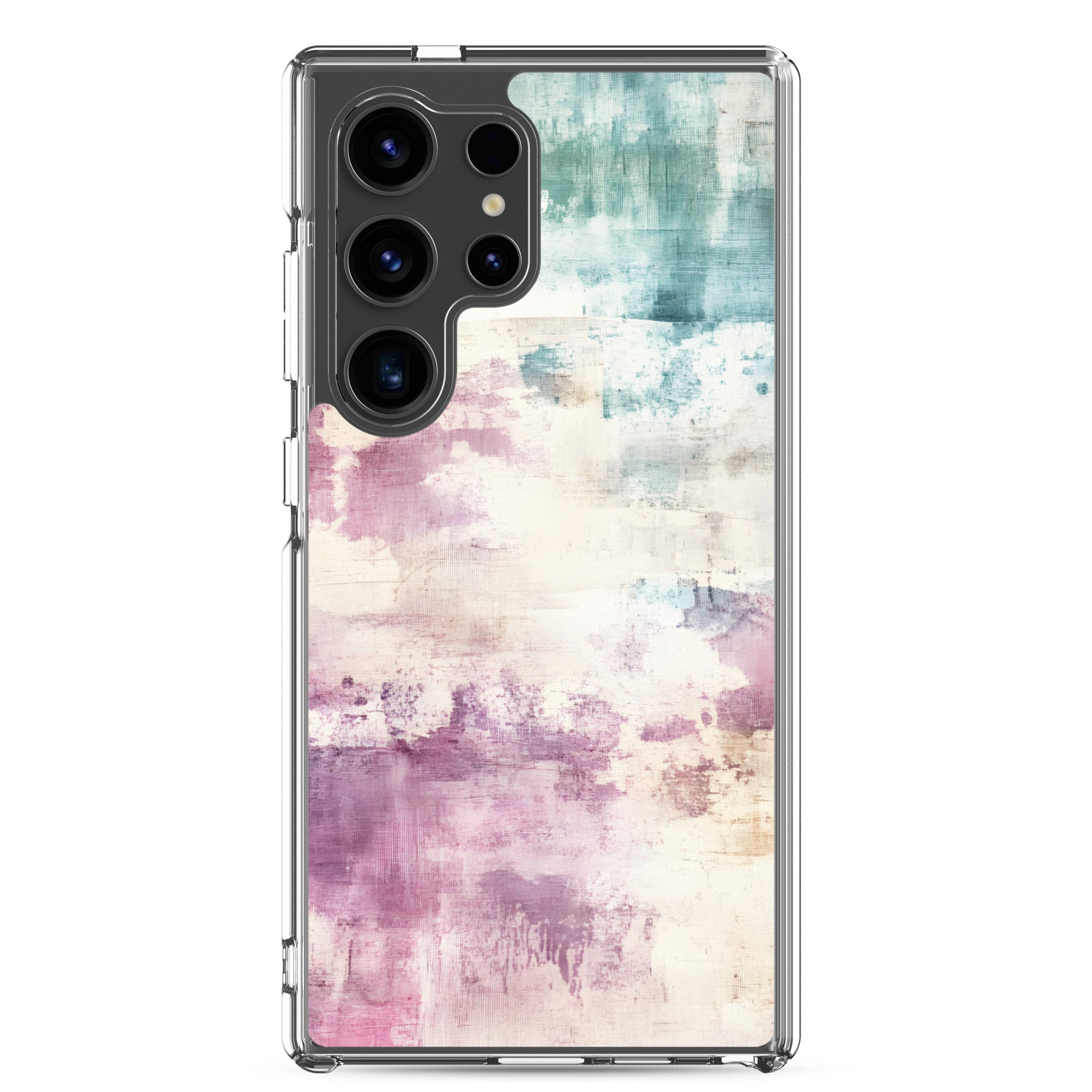 Soft Abstract Pastel Clear Case for Samsung Galaxy S24 Ultra – Modern Watercolor Protective Cover