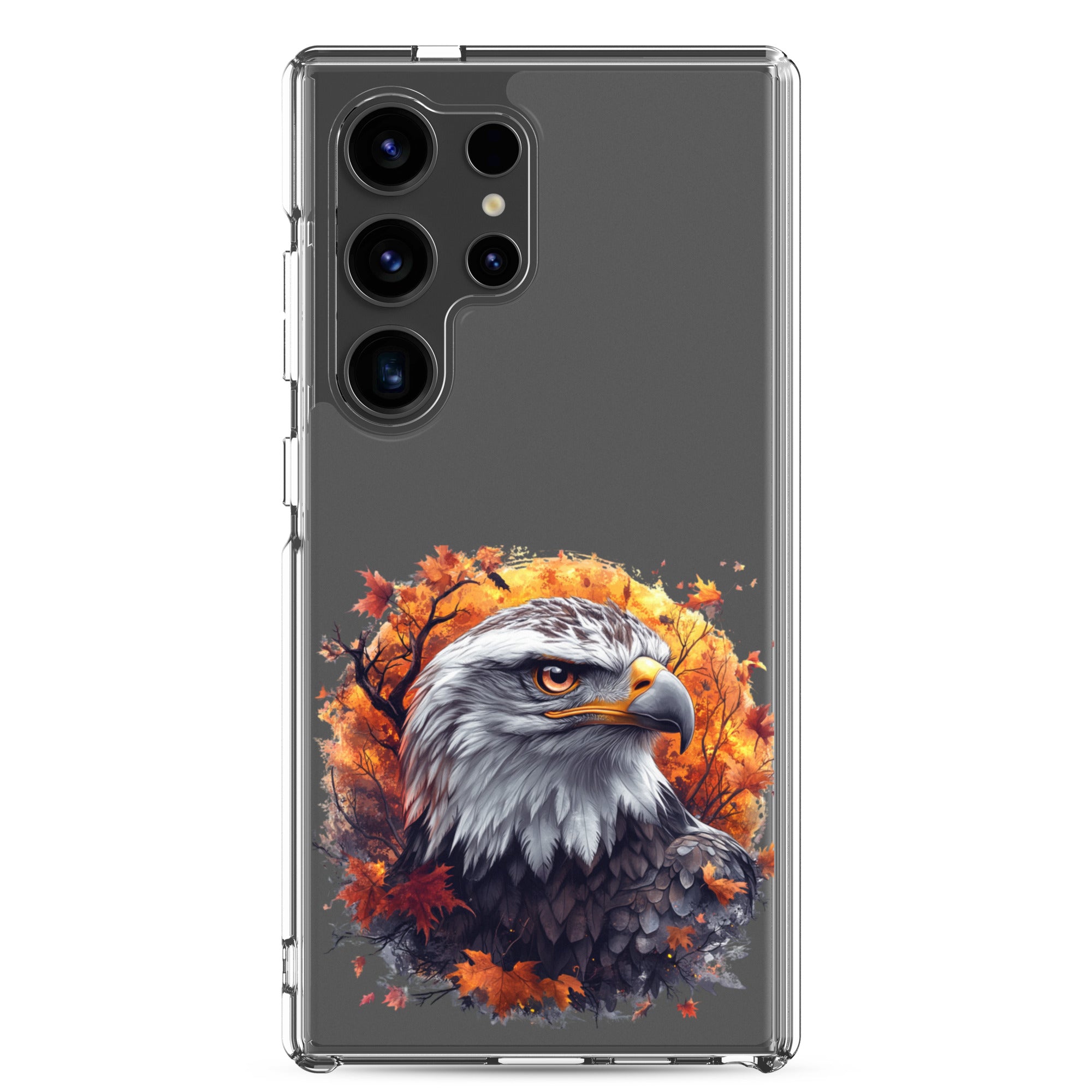 Autumn Eagle Clear Case for Samsung Galaxy S24 Ultra – Artistic Wildlife Protective Cover